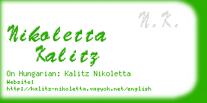 nikoletta kalitz business card